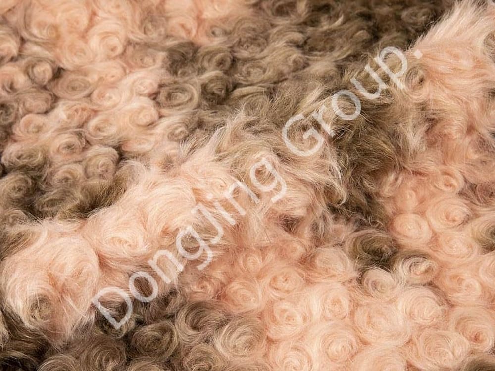 8HW0277-Brown Brushed Flower Arnab Rambut faux fur fabric