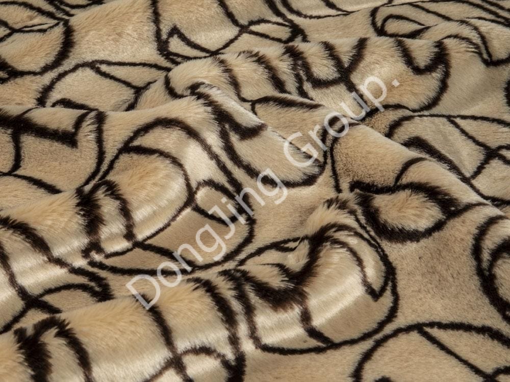 9HW0504-Bulu arnab jacquard dua warna faux fur fabric