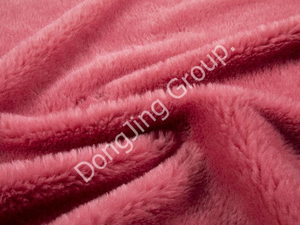 9P2629-Rambut kambing merah mawar faux fur fabric