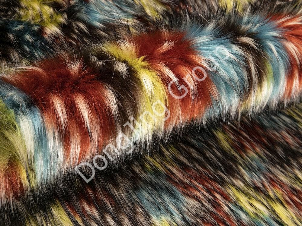 9W0926-Ladu berbulu jacquard hijau lima warna Mitica faux fur fabric