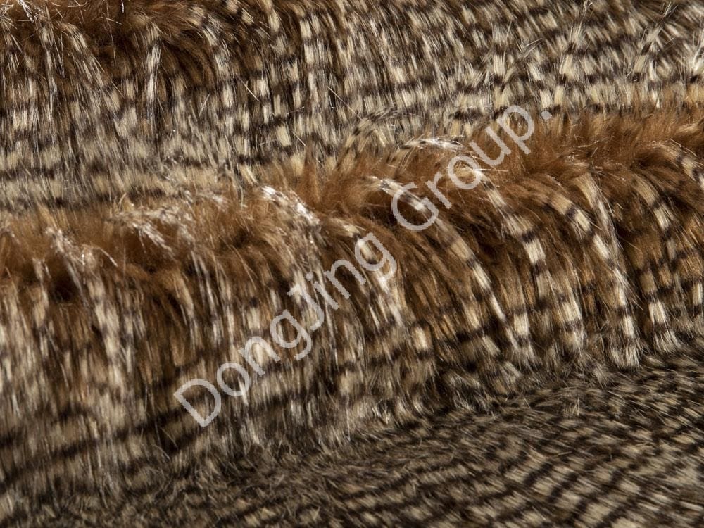 9W1111-Rambut pegar berbulu jacquard dua warna faux fur fabric